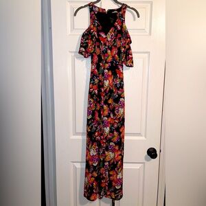 Thalia long floral dress with bare shoulders size xs